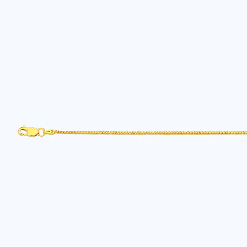 18K 1.3MM YELLOW GOLD SOLID DIAMOND CUT FRANCO 30" CHAIN NECKLACE (AVAILABLE IN LENGTHS 7" - 30")