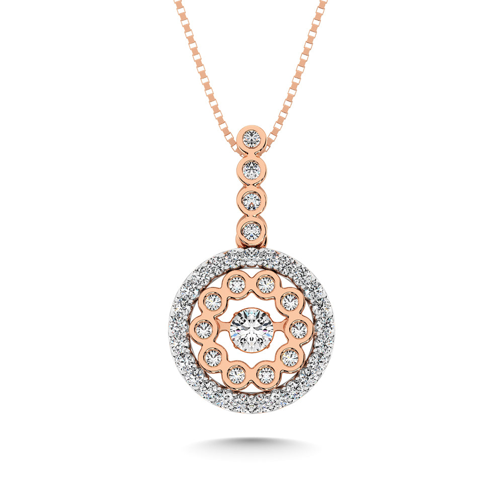 10K Two Tone 1/2 Ct.tw Diamond Fashion Pendant