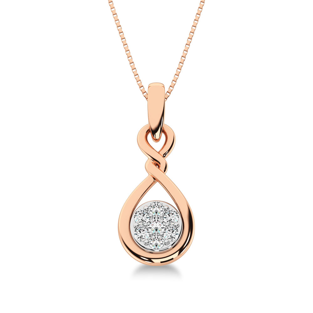 10K Rose Gold 1/4 Ct.Tw. Infinity Pendant