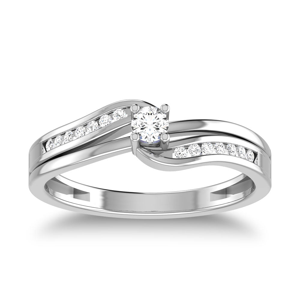 10K White Gold 1/5 Ct.Tw. Diamond Fashion Ring