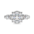 Diamond 1 1/2 Ct.tw Heart Three Stone Ring in 14K White Gold