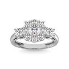 Diamond 1 1/2 Ct.tw Heart Three Stone Ring in 14K White Gold