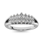 Diamond 1/2 Ct.tw Round Cut Pyramid Ring in 14K White Gold