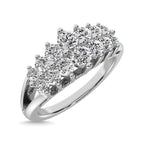Diamond 1/2 Ct.tw Round Cut Pyramid Ring in 14K White Gold