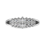 Diamond 1/2 Ct.tw Round Cut Pyramid Ring in 14K White Gold