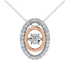 10K Two Tone 1/5 Ct Ct.Tw. Diamond Oval Shape Shimmering Pendant