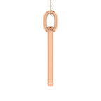 10K Pink Gold 1/6 Ct.Tw. Round Diamond Paper Clip Pendant