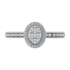 10K White Gold 1/4 Ct.Tw. Diamond Oval Shape Promise Ring