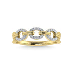 10K Two Tone Diamond 1/8 Ct.Tw. Fashion Ring