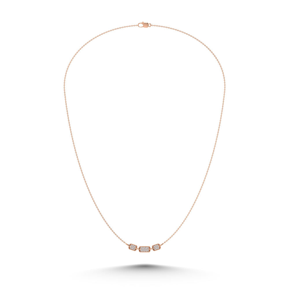 10K Rose Gold Diamond 1/6 Ct.Tw. Fashion Necklace (18 inches)