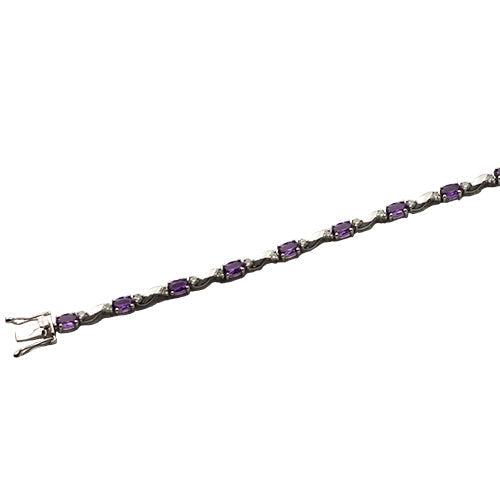 10KW DIAMOND AND AMETHYST BRACELET - 2.75CT AMETHY