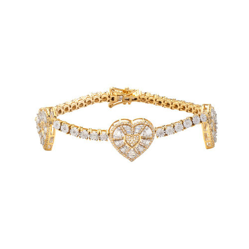 10KY 1.20CTW DIAMOND BAGUETTE & ROUND HEART