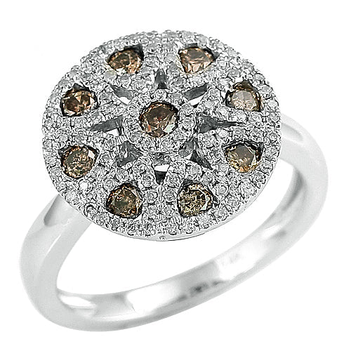 14KW 1.00CTW CHAMPAGNE DIAMOND WHITE GOLD RING