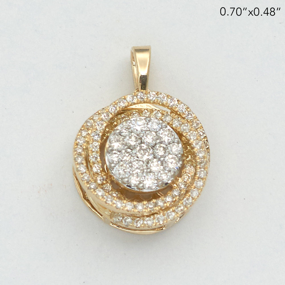 14KY 0.45CTW DIAMOND CLUSTER DOUBLE TWISTED