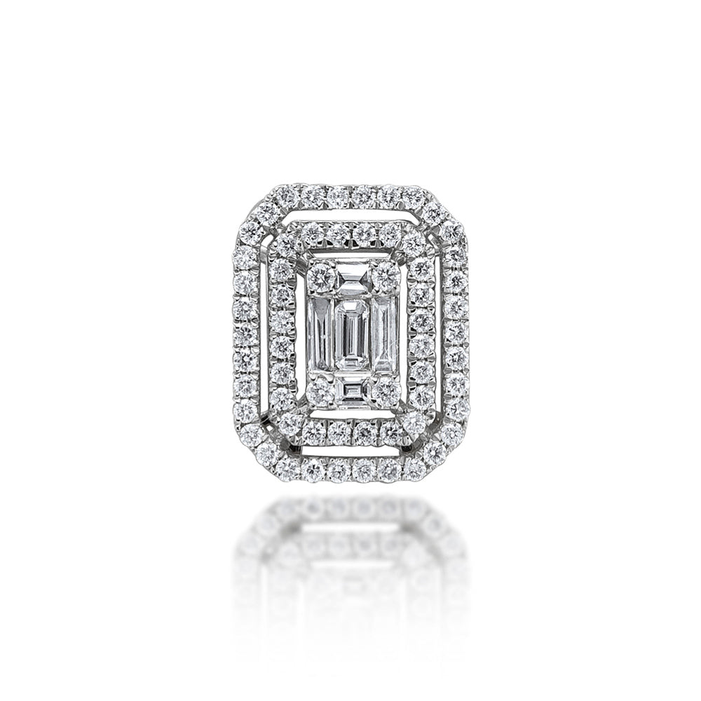 14KW 0.55CTW BAGUETTE DIAMOND SLIDE PENDANT