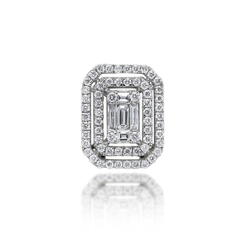 14KW 0.55CTW BAGUETTE DIAMOND SLIDE PENDANT