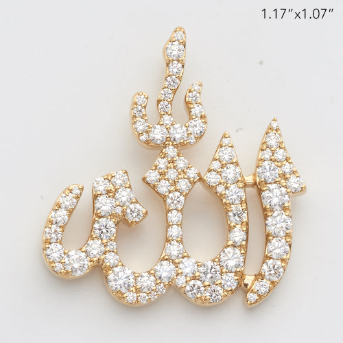 14KY 1.86CTW DIAMOND "ALLAH" PENDANT
