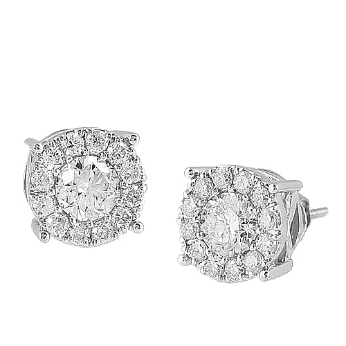 14KW 1.65CTW DIA CLUSTER EARRINGS