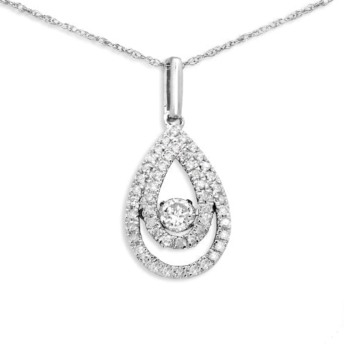 14KW 0.40CTW DANCING DIAMOND PENDANT