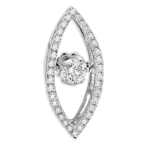 14KW 0.50CTW DANCING DIAMOND PENANT [0.25CT CTR]