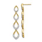 14k Polished Dangle Diamond Post Earrings