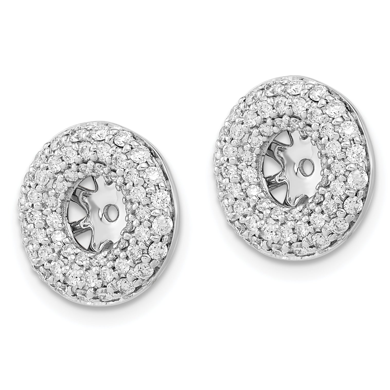 14k White Gold Diamond Earring Jackets