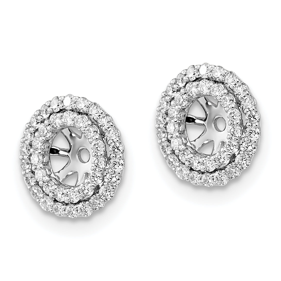 14k White Gold Diamond Earring Jackets