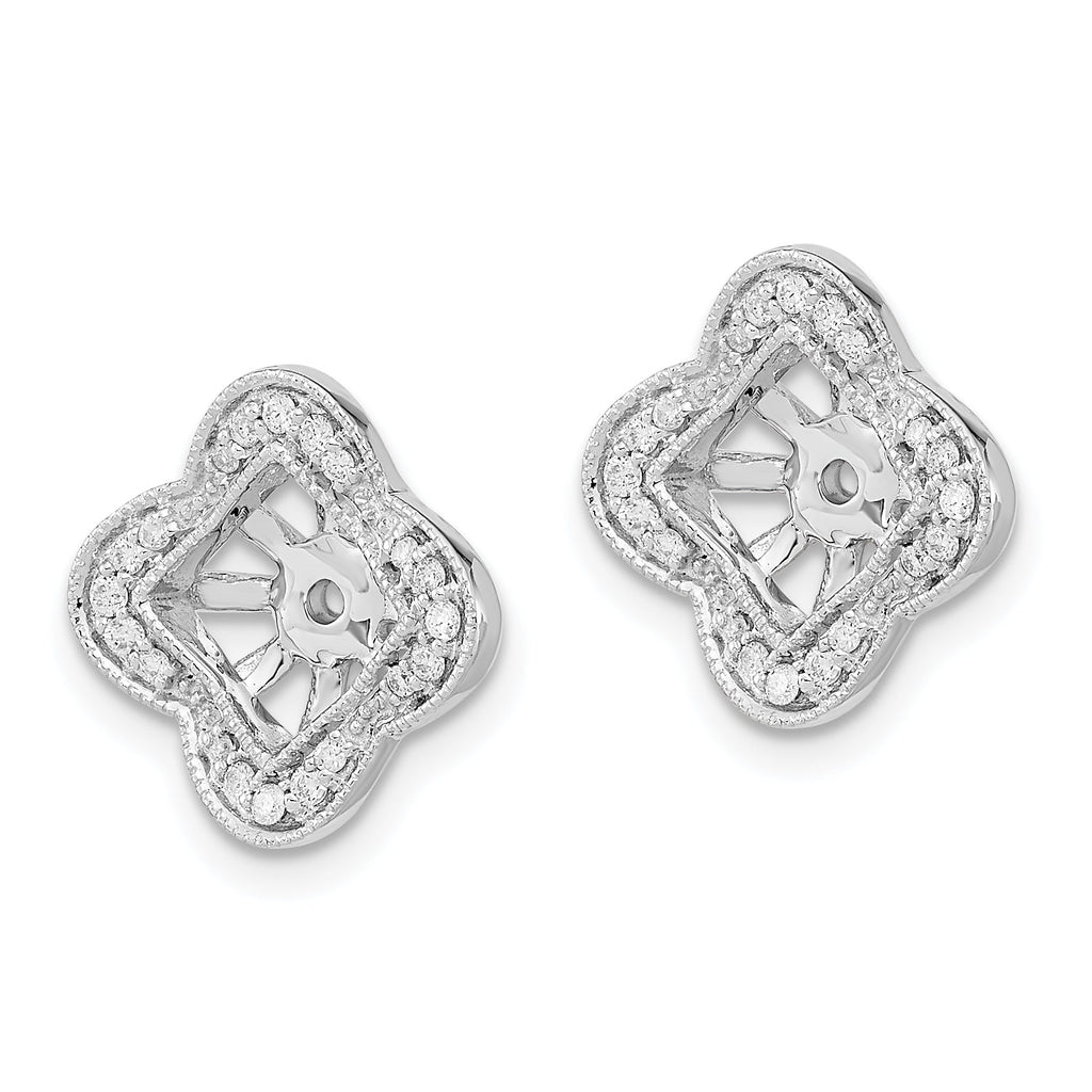 14k White Gold Diamond Earring Jackets