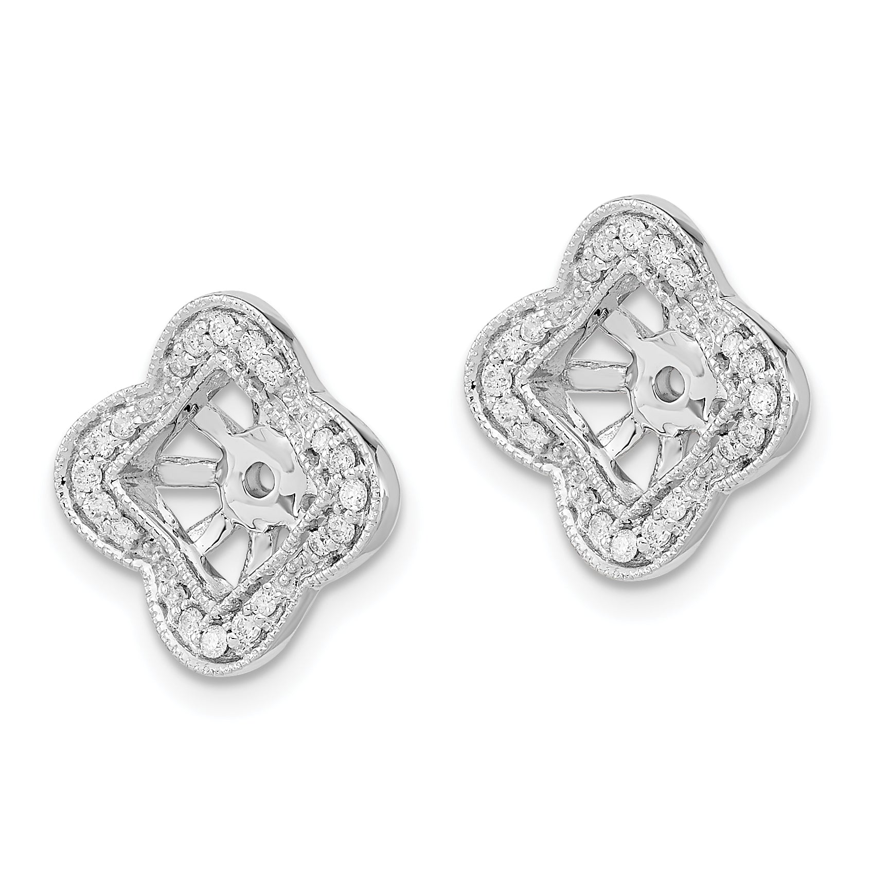 14k White Gold Diamond Earring Jackets