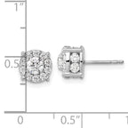 14kw 1 1/2ct Lab Grown Dia VS/SI+ G+ Comp Round Halo Post Earrings