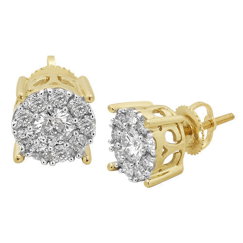 14KY 1.50CTW DIAMOND FLEUR STUDS
