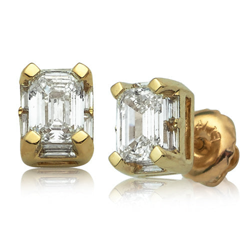 14KY 1.20 CTW EMARALD EARINGS