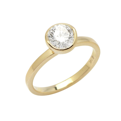 14KY 1.01CTW BEZEL SET DIAMOND SOLITAIRE RING