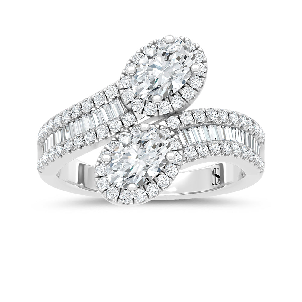 14K White Gold Lab Grown Diamond 1 5/8 Ct.Tw. Fashion Ring