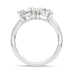 14K White Gold Lab Grown Diamond  3 Ct.Tw. Pear and Oval Two Stone Ring