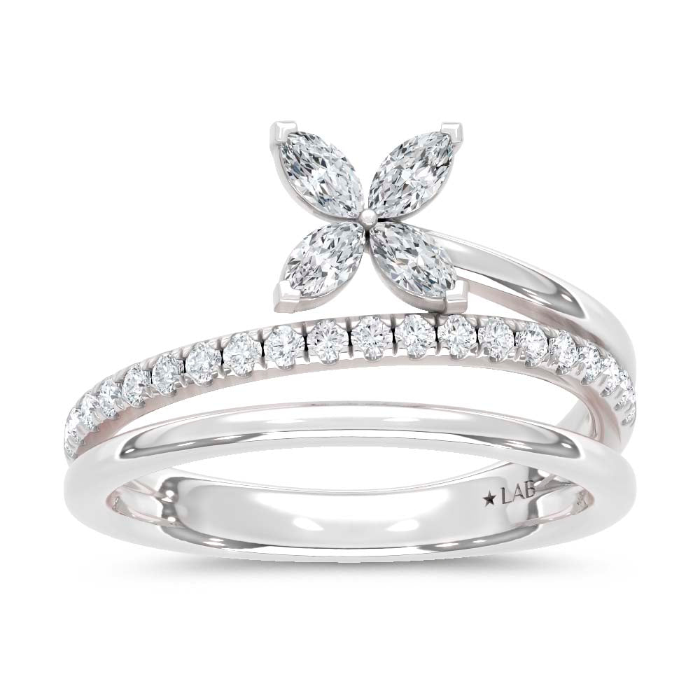 14K White Gold Lab Grown Diamond  1/2 Ct.Tw. Fashion Ring