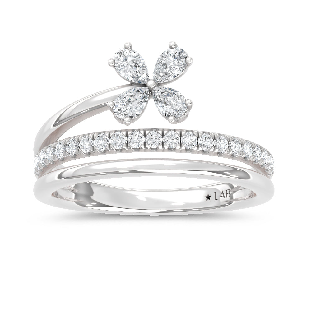 14K White Gold Lab Grown Diamond  1/2 Ct.Tw. Fashion Ring