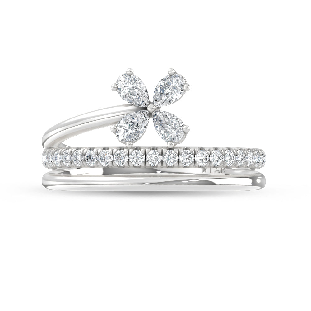 14K White Gold Lab Grown Diamond  1/2 Ct.Tw. Fashion Ring