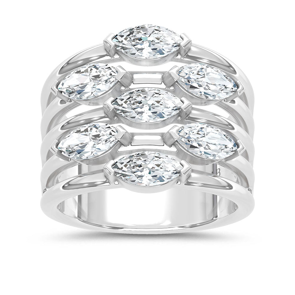 14K White Gold Lab Grown Diamond 2 1/3 Ct.Tw.Fashion Ring