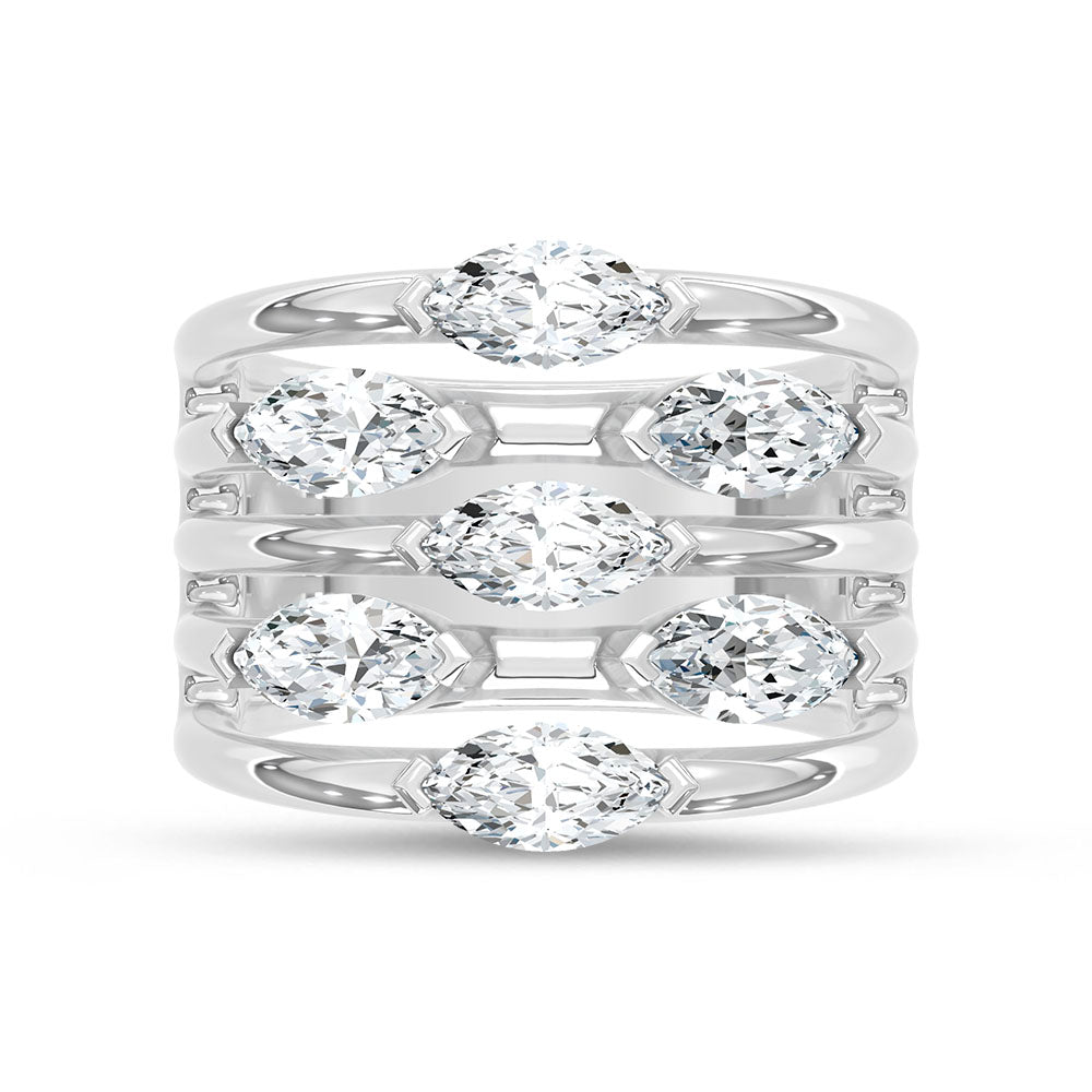 14K White Gold Lab Grown Diamond 2 1/3 Ct.Tw.Fashion Ring