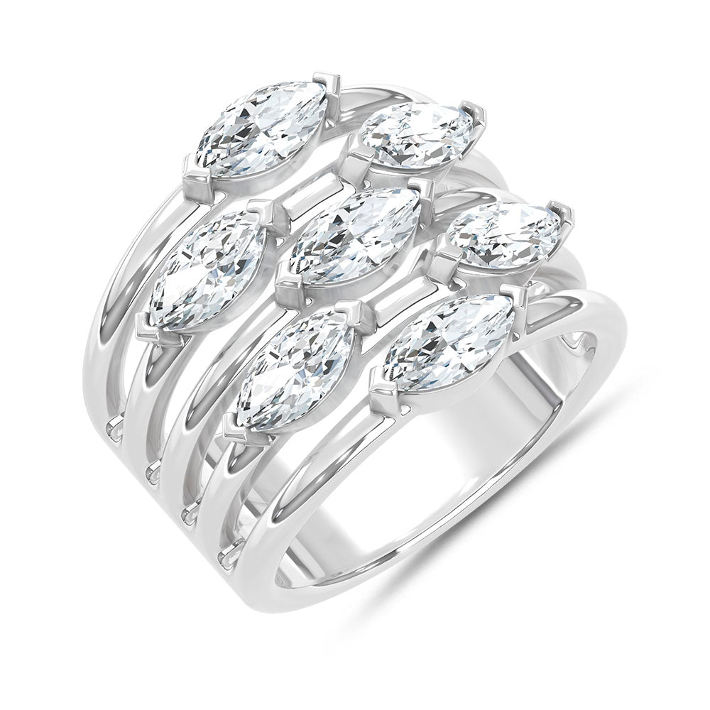 14K White Gold Lab Grown Diamond 2 1/3 Ct.Tw.Fashion Ring