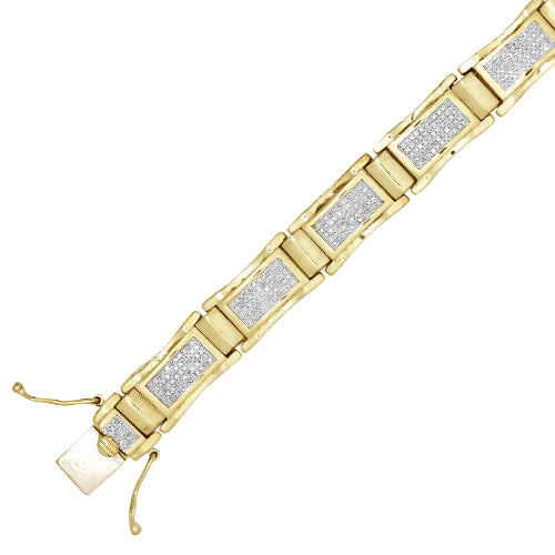 10KY 2.25CTW DIAMOND MENS BRACELET - 8.5"