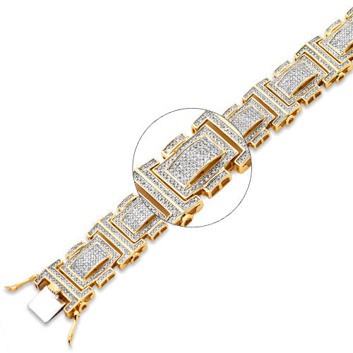 10KY 5.75CTW DIAMOND MENS MICRO PAVE BRACELET