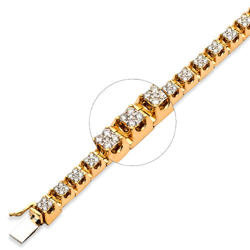 10KY 4.00CTW DIAMOND PRONG SET SQUARE CLUSTER MENS
