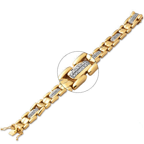 10KY 1.65CTW DIAMOND MENS BRACELET 8.0"