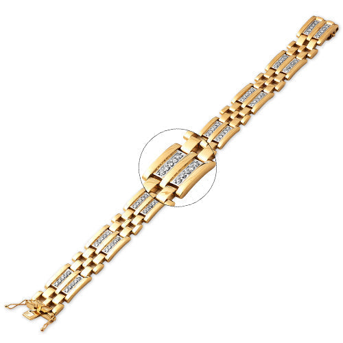 10KY 2.00CTW DIAMOND MENS BRACELET 8.5
