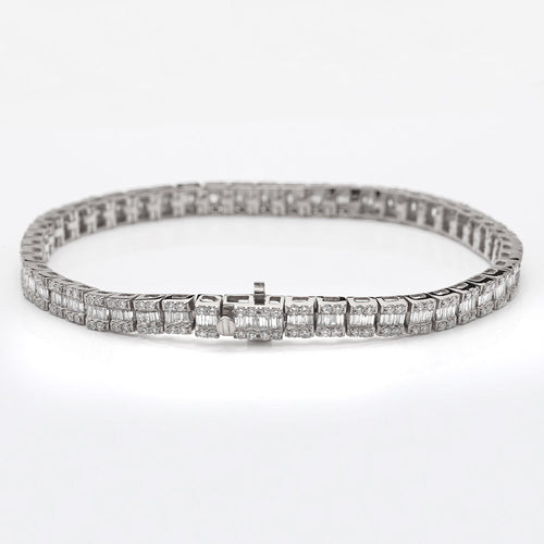 14KW 5.15CTW BAGUETTE DIAMOND SQUARE CLUSTER