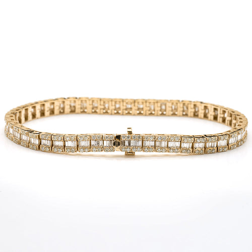 14KY 4.50CTW BAGUETTE DIAMOND SQUARE CLUSTER