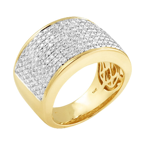 14KY 1.75 CTW DIAMOND MENS 8-ROW PAVE BAND