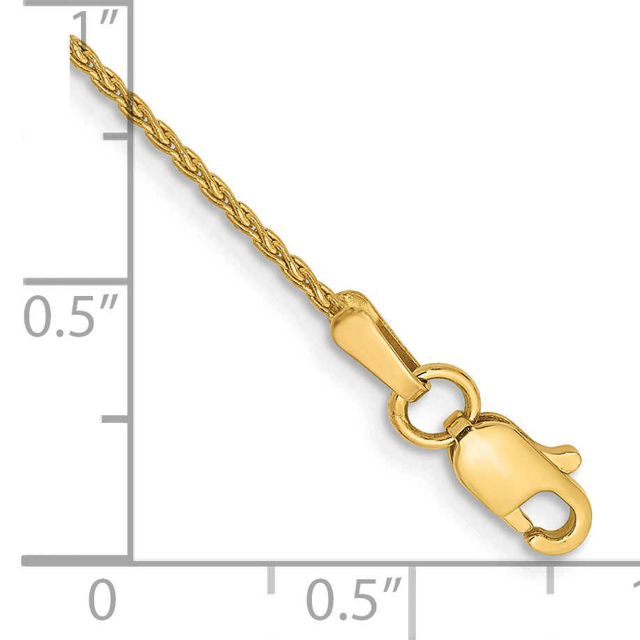 14k 1.20mm Parisian Wheat Chain Anklet